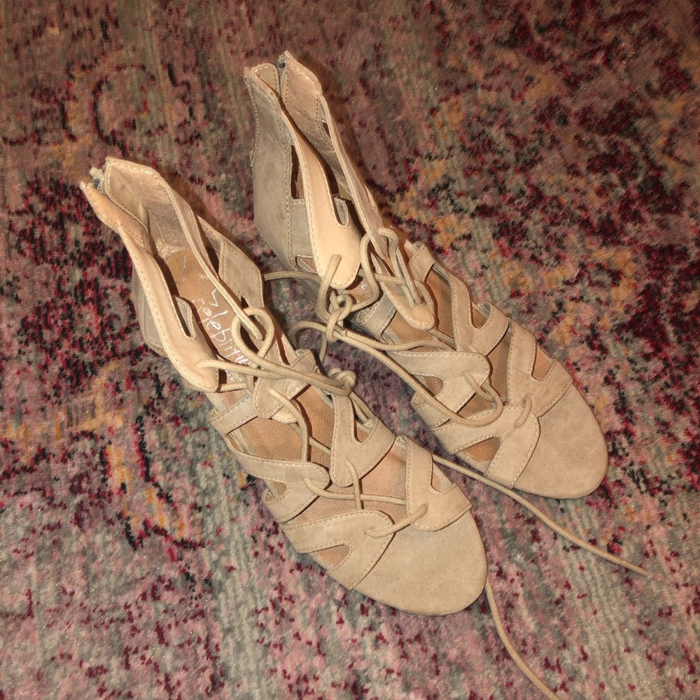 Lace up wedges
